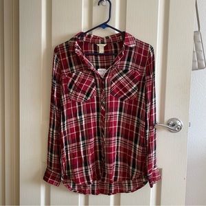Forever 21 Plaid Oversized Button Down Shirt in Size Small - NWT